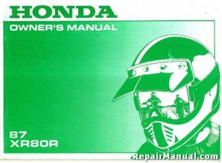 Official 1987 Honda XR80R Factory Owners Manual
