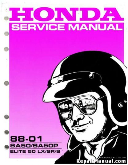 Official 1988-2001 Honda SA50 SA50P Elite Scooter Factory Service Manual