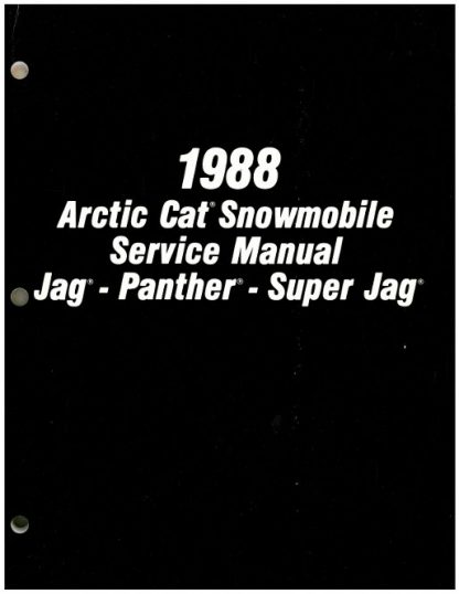 1988 Arctic Cat Jag Panther Super Jag Snowmobile Service Manual