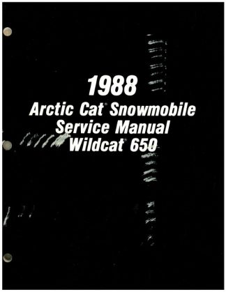 Official 1988 Arctic Cat Wildcat 650 Snowmobile Factory Service Manual