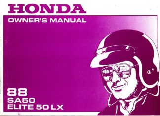 Official 1988 Honda SA50 Elite 50 LX Factory Owners Manual