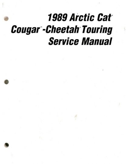 Official 1989 Arctic Cat Cougar Cheetah Snowmobile Factory Service Manual