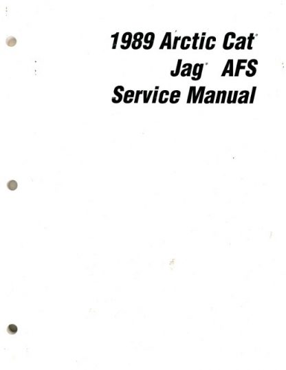 Official 1989 Arctic Cat Jag AFS Snowmobile Factory Service Manual