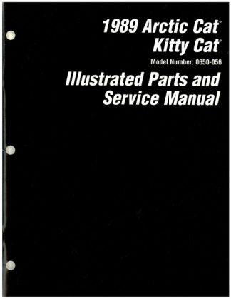 Official 1989 Arctic Cat Kitty Cat Snowmobile Factory Parts and Service Manual