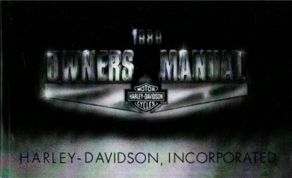 Official 1989 Harley Davidson All Owners Manual