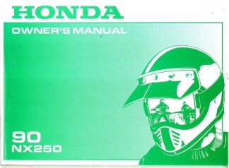 Official 1990 Honda NX250 Motorcycle Factory Owners Manual