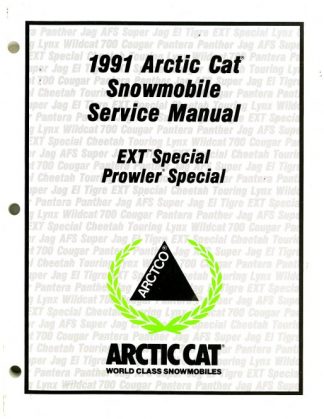 Official 1991 Arctic Cat EXT Special Prowler Special Snowmobile Factory Service Manual