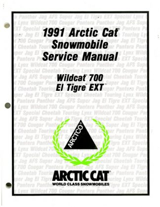 Official 1991 Arctic Cat Wildcat El Tigre EXT Snowmobile Factory Service Manual