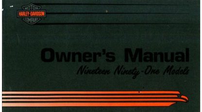 Official 1991 Harley Davidson All Owners Manual