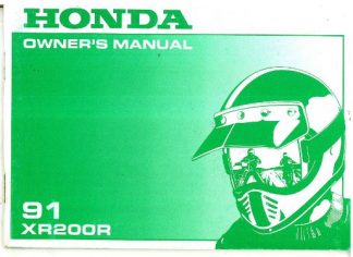 Official 1991 Honda XR200R Motorcycle Factory Owners Manual