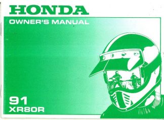 Official 1991 Honda XR80R Owner Manual