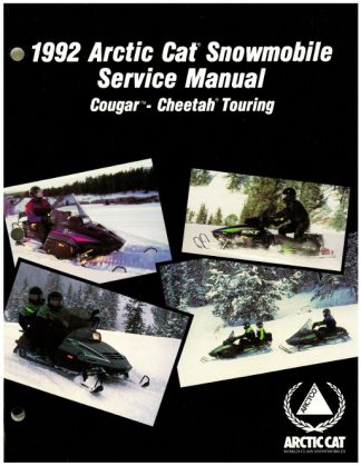 Official 1992 Arctic Cat Cougar Cheetah Snowmobile Factory Service Manual