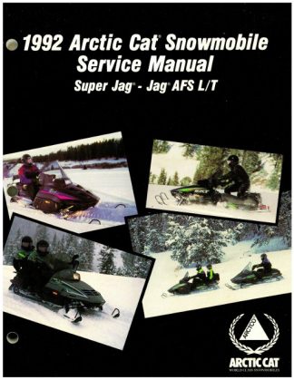 Official 1992 Arctic Cat Super Jag Jag AFS L T Snowmobile Factory Service Manual