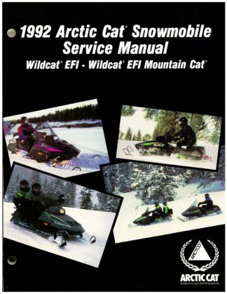Official 1992 Arctic Cat Wildcat EFI Snowmobile Factory Service Manual