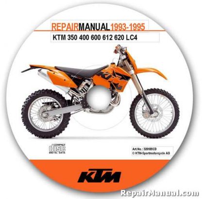Official 1993-1995 KTM 350 400 600 612 620 LC4 Repair Manual CD-ROM