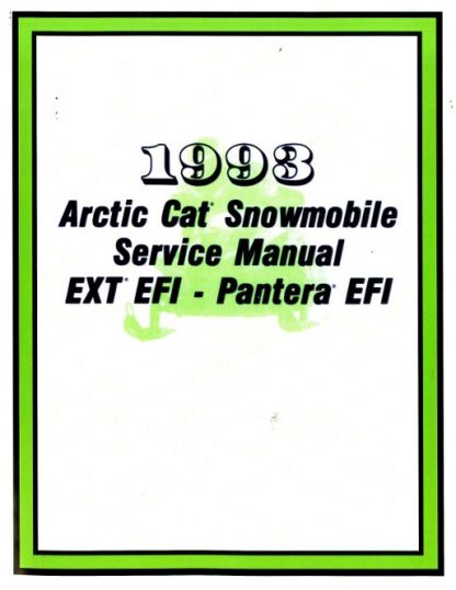 Official 1993 Arctic Cat Pantera EXT EFI Snowmobile Factory Service Manual