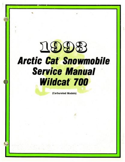 Official 1993 Arctic Cat Widcat 700 Snowmobile Factory Service Manual