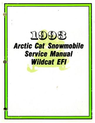 Official 1993 Arctic Cat Wildcat EFI Snowmobile Factory Service Manual