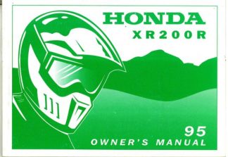 Official 1995 Honda XR200R Motorcycle Factory Owners Manual