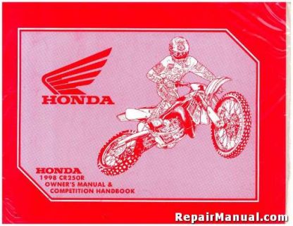 Official 1998 Honda CR250R Motorcycle Owners Manual and Competition Handbook