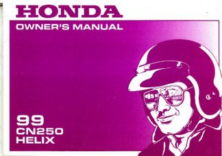 Official 1999 Honda CN250 Helix Motorcycle Factory Owners Manual
