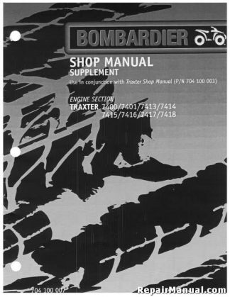 Official 2000 Bombardier Traxter + XT Factory Service Manual Supplement