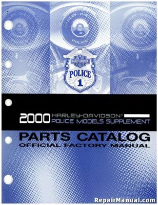 Official 2000 Harley Davidson FLT Police Parts Supplement