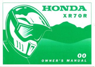 Official 2000 Honda XR70R Factory Owners Manual
