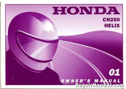 Official 2001 Honda CN250 Helix Motorcycle Factory Owners Manual