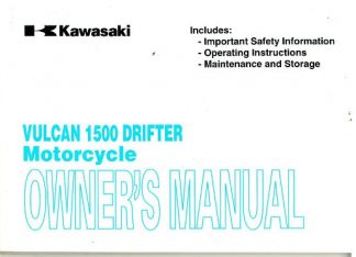 Official 2001 Kawasaki 1500 Vulcan Drifter Owners Manual