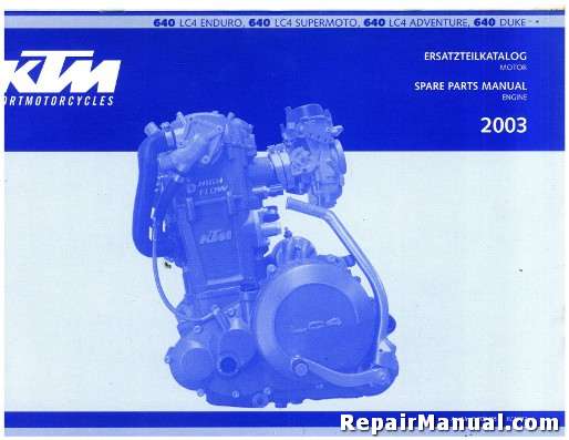 2003 KTM 640 LC4 Engine Spare Parts Manual