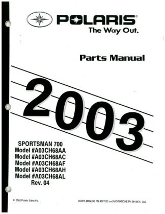 Official 2003 Polaris Sportsman 700 Factory Parts Manual