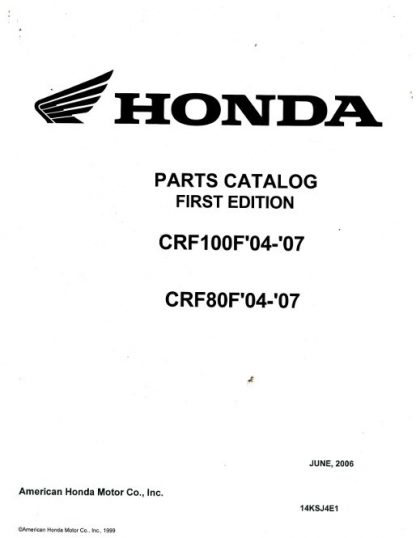 Official 2004-2007 Honda CRF80F and 100F Parts Manual