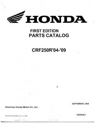 Official 2004-2009 Honda CRF250R Factory Parts Manual