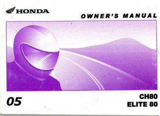 Official 2005 Honda CH80 Elite Factory Owners Manual