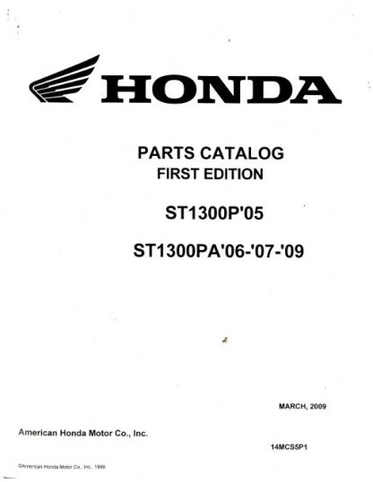 Official 2005 Honda ST1300P 2006-2009 ST1300PA Factory Parts Manual
