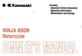 2006 2007 2008 Kawasaki Ninja 650R EX650A Motorcycle Owners Manual