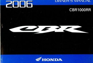 Official 2006 Honda CBR1000RR Factory Owners Manual