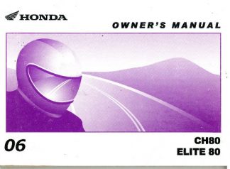 Official 2006 Honda CH80 Elite Factory Owners Manual