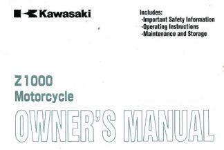 Official 2006 Kawasaki ZR1000A6F Z1000 Owners Manual