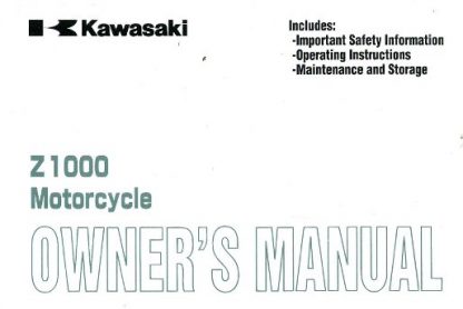Official 2006 Kawasaki ZR1000A6F Z1000 Owners Manual
