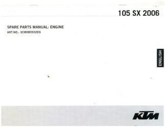Official 2006 KTM 105 SX Engine Spare Parts Manual