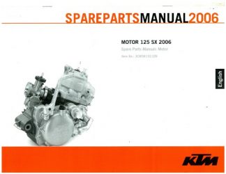 Official 2006 KTM 125 SX Engine Spare Parts Manual