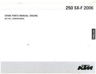 Official 2006 KTM 250 SX-F Engine Spare Parts Manual