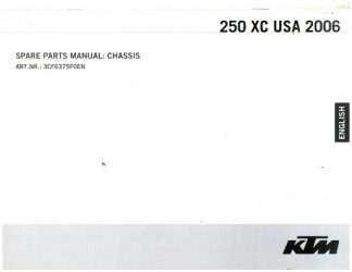 Official 2006 KTM 250 XC Chassis Spare Parts Manual