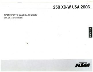 Official 2006 KTM 250 XC-W Chassis Spare Parts Manual