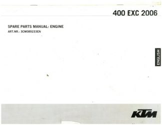 Official 2006 KTM 400 EXC Engine Spare Parts Manual