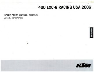 Official 2006 KTM 400 EXC-G Racing Chassis Spare Parts Manual