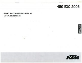 Official 2006 KTM 450 EXC Engine Spare Parts Manual