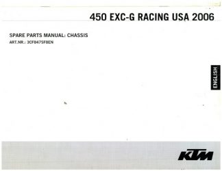 Official 2006 KTM 450 EXC-G Racing Chassis Spare Parts Manual